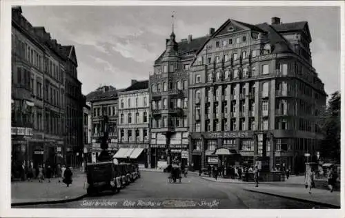 Ak Saarbrücken a.d. Saar, Ecke Reichsstraße und Bahnhofstraße, Hotel Excelsior