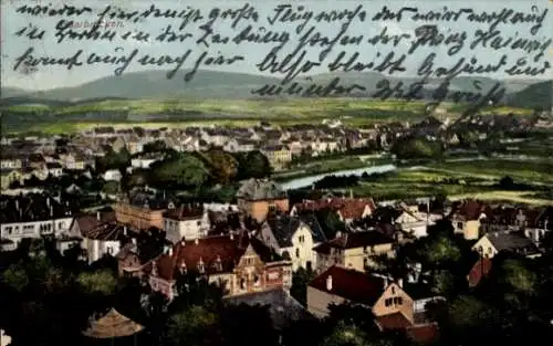 Ak Saarbrücken, Panoramansicht der Stadt, Siedlungen, Fluss