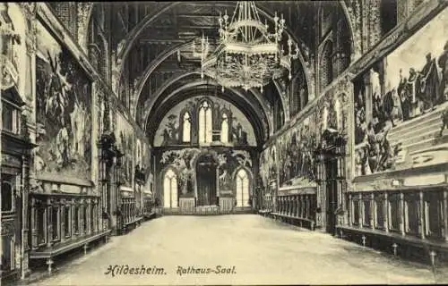 Ak Hildesheim in Niedersachsen, Rathaus, Saal