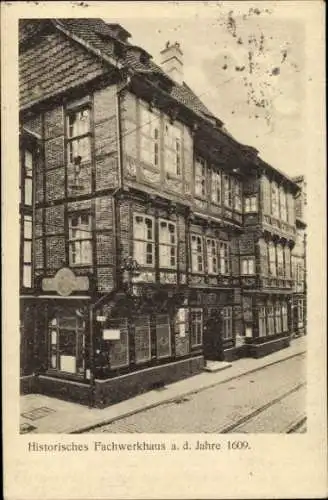 Ak Hildesheim in Niedersachsen, Hotel Wiener Hof, Historisches Fachwerkhaus, Fr. Roeder, Gleise