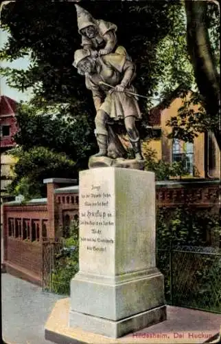 Ak Hildesheim, Blick auf die Statue Dei Huckup