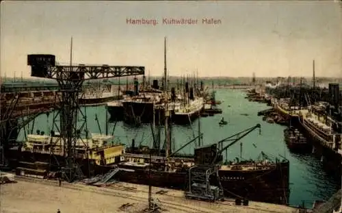 Ak Hamburg, Kuhwerder Hafen