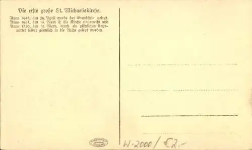 Künstler Ak Hamburg, Die erste St. Michaeliskirche, Erster Brand der Kirche, 1750
