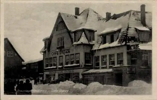 Ak Braunlage im Oberharz, Cafe Dietze, Winter