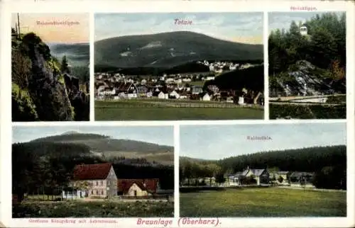 Ak Braunlage Oberharz, Waldmühle, Steinklippe, Gasthaus