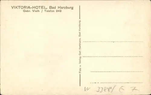 Ak Bad Harzburg in Niedersachsen, Blick auf das Viktoria Hotel, Inh. Gebr. Vieth