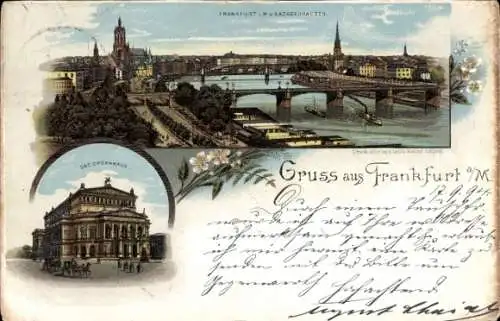 Litho Frankfurt am Main, Sachsenhausen, Opernhaus