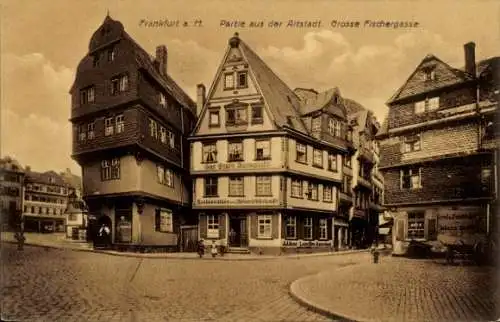 Ak Frankfurt am Main, Große Fischergasse, Restaurant