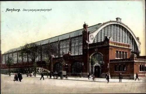 Ak Hamburg Altona Sternschanze, Sternschanzenbahnhof, Straßenseite