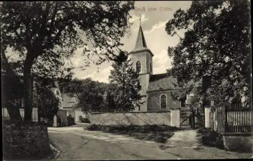 Ak Collm Wermsdorf b. Oschatz, Partie an der Kirche