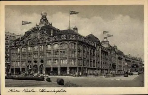 Ak Berlin Mitte, Alexanderplatz, Hertie-Kaufhaus, U-Bahnhof