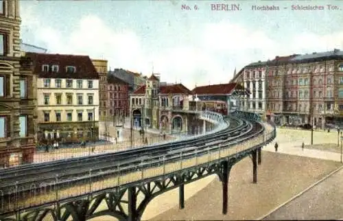 Ak Berlin Kreuzberg, Schlesisches Tor, Hochbahn