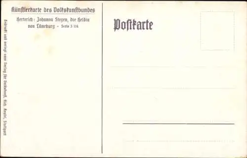 Künstler Ak Herterich, Johanna von Stegen, die Heldin von Lüneburg