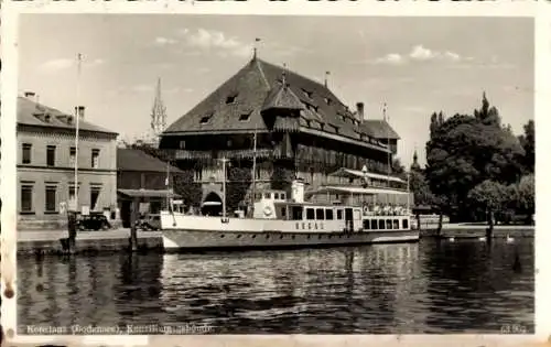 Ak Konstanz am Bodensee, Konzilliumsgebäude, Ausflugsdampfer Hegau