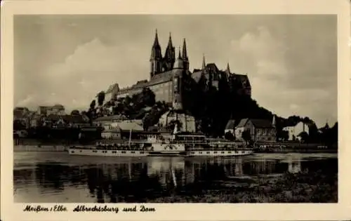 Ak Meißen in Sachsen, Salondampfer, Albrechtsburg, Dom
