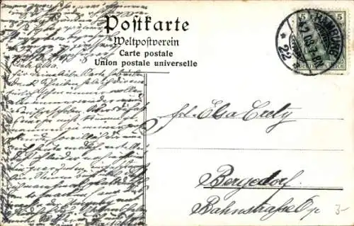Ak Hamburg Nord Uhlenhorst, Alsterpartie mit Wenzelburg, Schwäne, Angler