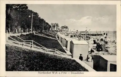 Ak Wyk auf Föhr in Nordfriesland, Strandleben, Promenade