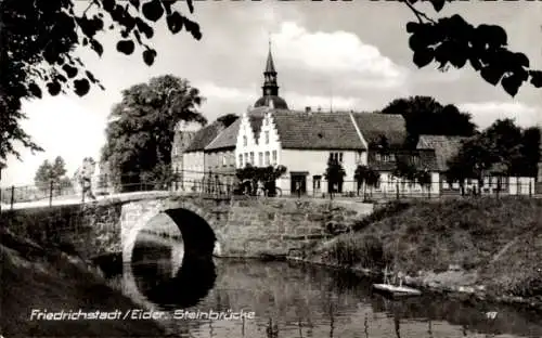 Ak Friedrichstadt an der Eider Nordfriesland, Steinbrücke