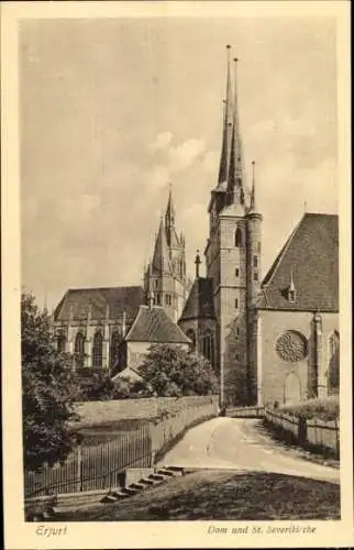 Ak Erfurt in Thüringen, Dom und St. Severikirche