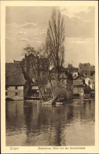 Ak Erfurt in Thüringen, Breitstrom, Blick von der Kasinobrücke, Häuser