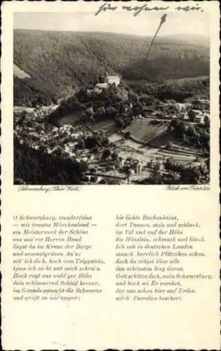 Ak Schwarzburg in Thüringen, Blick vom Trippstein, Gedicht