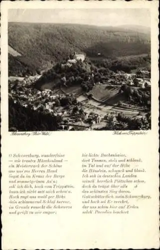 Ak Schwarzburg in Thüringen, Blick vom Trippstein, Gedicht