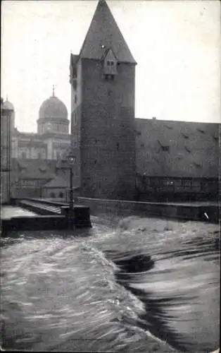 Ak Nürnberg in Mittelfranken, Hochwasserkatastrophe 05.02.1909, Bergauerplatz