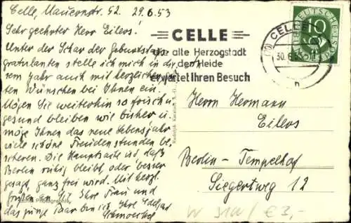 Ak Celle in Niedersachsen, Höppner Haus, Handlung, Altes Patrizierhaus, Poststraße