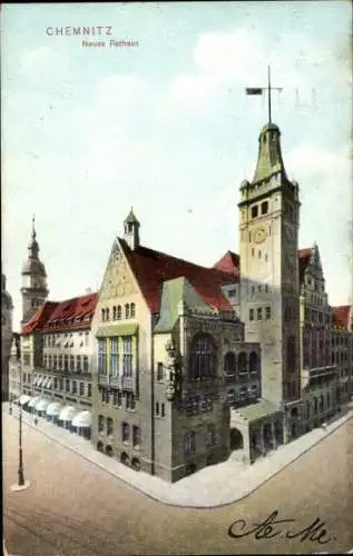 Ak Chemnitz Sachsen, Neues Rathaus