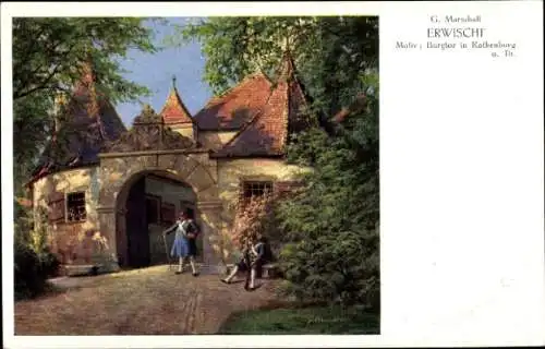 Künstler Ak G. Marschall, Rothenburg o. d. T., Bergtor