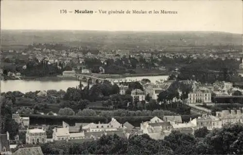 Ak Meulan en Yvelines, Vue generale de Meulan et Les Mureaux