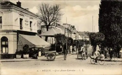 Ak Melun Seine et Marne, Quai Alsace Lorraine