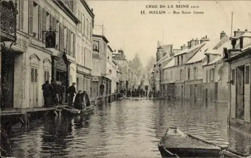 Ak Melun Seine et Marne, Rue Saint Liesne