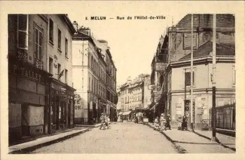 Ak Melun Seine et Marne, Rue de l'Hotel de Ville