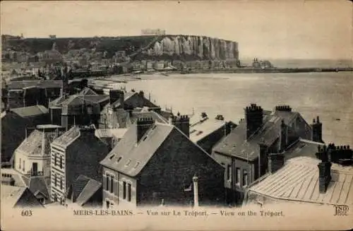 Ak Mers les Bains Somme, vue sur le Treport