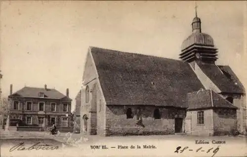 Ak Bornel Oise, Place de la Mairie