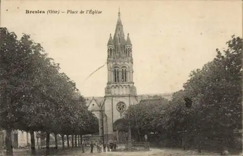 Ak Bresles Oise, Kirche, Place de l'Eglise