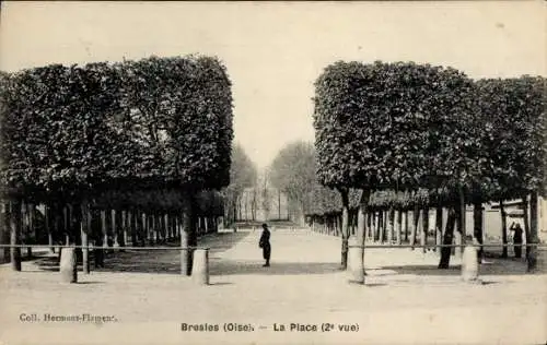 Ak Bresles Oise, La Place, 2e vue