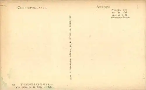 Ak Thonon les Bains Haute Savoie, vue prise de la Jetee