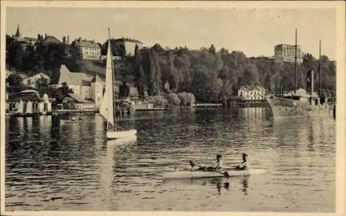 Ak Thonon les Bains Haute Savoie, Port vu de la Jetee