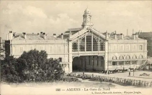 Ak Amiens Somme, Bahnhof von Norden aus gesehen