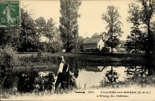 Ak Villiers sur Marne Val de Marne, L'Etang du Chateau