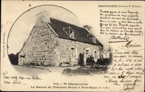 Ak Port Blanc Côtes d'Armor, Ti Chansonniou, La Maison de Theodore Botrel