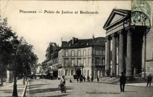 Ak Périgueux Dordogne, Justizpalast, Boulevards