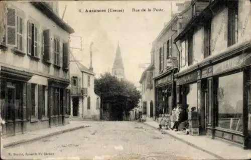 Ak Auzances Creuse, Rue de la Poste