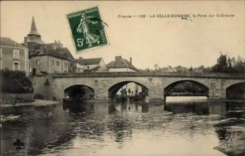 Ak La Celle Dunoise Creuse, Pont sur la Creuse