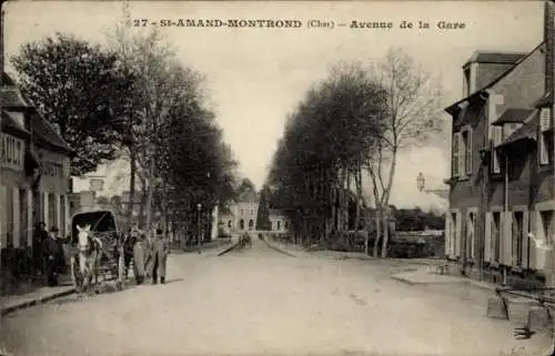 Ak Saint Amand Montrond Cher, Avenue de la Gare