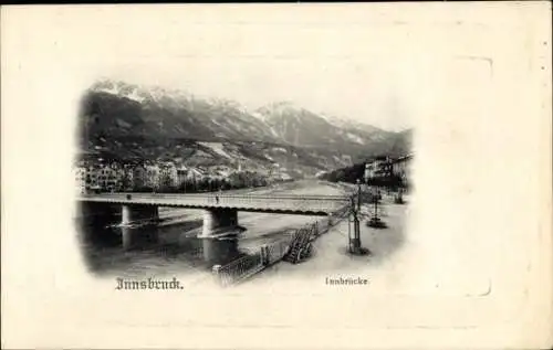 Präge Passepartout Ak Innsbruck in Tirol, Innbrücke