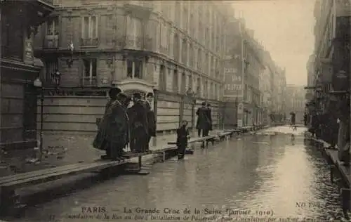 Ak Paris VII., Seineflut 1910, Rue du Bac
