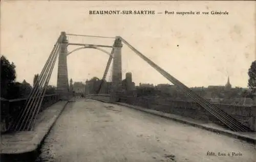 Ak Beaumont-Sarthe, Hängebrücke